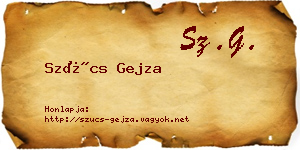 Szűcs Gejza névjegykártya