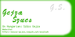 gejza szucs business card