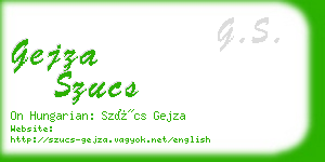 gejza szucs business card